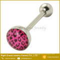 High quality Logo Epoxy Stainless Steel Custom Tongue rings